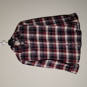 Jachs Red Plaid Flannel Button Up Shirt